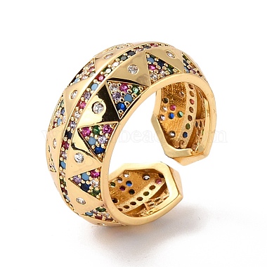 Красочное кольцо с куполом из кубического циркония для нее(X-RJEW-C017-02G-RS)-3
