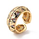 Красочное кольцо с куполом из кубического циркония для нее(X-RJEW-C017-02G-RS)-3