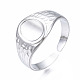 304 Stainless Steel Oval Open Cuff Ring(RJEW-T023-54P)-3