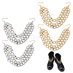 4Pcs 2 Colors Aluminium Boot Strap Chains, with Iron Findings, Platinum & Golden, 160mm, 2pcs/color(HJEW-HS00038)