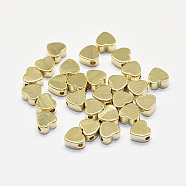 Long-Lasting Plated Brass Beads, Real 18K Gold Plated, Nickel Free, Heart, 4.5x5x2.5mm, Hole: 1.5mm(KK-K193-083G-NF)