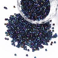 11/0 Grade A Glass Seed Beads, Cylinder, Uniform Seed Bead Size, Iris, Colorful, 1.5x1mm, Hole: 0.5mm, about 20000pcs/bag(SEED-S030-0005)