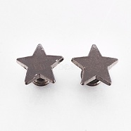 Alloy Rivet Studs, For Purse, Bags, Boots, Leather Crafts Decoration, Star, Gunmetal, 12x12x8mm(PALLOY-WH0022-01C-B)