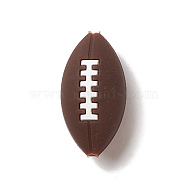 Silicone Focal Beads, Rugby, Saddle Brown, 26x14x13mm, Hole: 3mm(SIL-G003-B01)