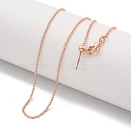 Brass Ball Chain Necklaces for Women, Rose Gold, 17.72 inch(450mm)(NJEW-G084-14RG)