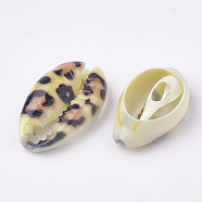 Printed Natural Cowrie Shell Beads, No Hole/Undrilled, Colorful, 20~25x14~16x5~7mm(X-SHEL-S274-27E)