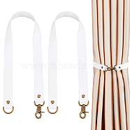 Gorgecraft Leather Curtain Tiebacks, Rod Holders, Hanging Decorations, with Alloy Findings, Flat, White, 500x20mm(AJEW-GF0005-05E)