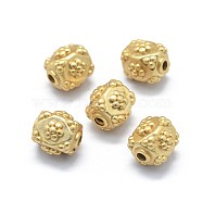 Brass Beads, Long-Lasting Plated, Rounded Rectangle, Golden, 9x9x9.5mm, Hole: 2mm(KK-F800-22G)