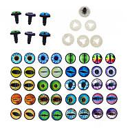 Glass Doll Safety Eyes, with Gasket, for Doll DIY Making Accessories, Mixed Color, 10mm, 20 pairs/set(DOLL-PW0011-05A)