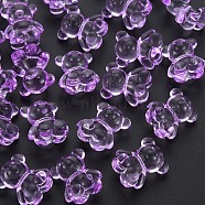Transparent Acrylic Beads, Top Drilled Beads, Bear, Blue Violet, 18.5x15.5x11mm, about 320pcs/500g(MACR-S373-80-B03)