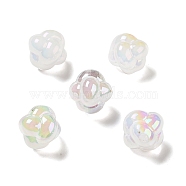 UV Plating Rainbow Iridescent Acrylic Beads, Knot, WhiteSmoke, 17x17.5x17.5mm, Hole: 2.8mm(PACR-M002-02D)