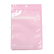 Plastic Packaging Zip Lock Bags, with Clear Window, Top Self Seal Pouches, Rectangle, Pink, 18x12x0.15cm, Unilateral Thickness: 2.5 Mil(0.065mm)(X1-OPP-D003-03F)