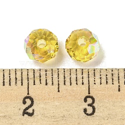 Electroplate Glass Beads, Rondelle, Gold, 6x4mm, Hole: 1.4mm, 100pcs/bag(EGLA-Z004-01A-02)