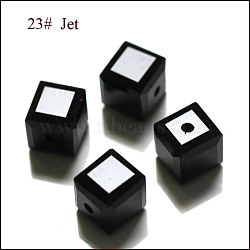 Imitation Austrian Crystal Beads, Grade AAA, Faceted, Cube, Black, 5~5.5x5~5.5x5~5.5mm(size within the error range of 0.5~1mm), Hole: 0.7~0.9mm(SWAR-F074-6x6mm-23)