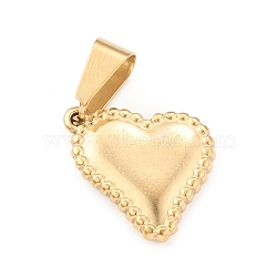 Ion Plating(IP) 304 Stainless Steel Pendants, Heart Charm, Golden, 19x18x3mm, Hole: 4x8mm(STAS-F288-18G)