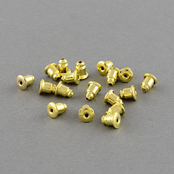 Iron Ear Nuts, Earring Backs, Golden, 6x5mm, Hole: 1mm(IFIN-R190-G)