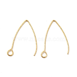 Ion Plating(IP) 316 Stainless Steel Earrings Finding, Earring Hooks, with Horizontal Loop, Golden, 27x17x0.7mm, Hole: 2.5mm, 21 Gauge, Pin: 0.7mm(STAS-B025-01G)