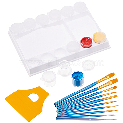 DIY Drawing Pigment Sets, with Art Brushes, Plastic Scraper Tool & Contour Painting Palettes, Mixed Color(DIY-PH0027-47)