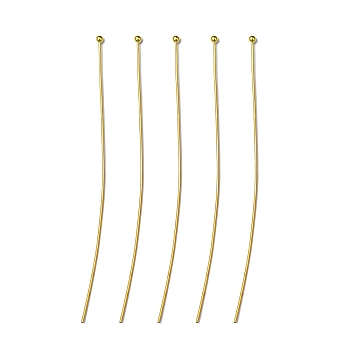 Brass Ball Head pins, Golden, 70x0.6mm, 22 Gauge, Head: 1. 5mm