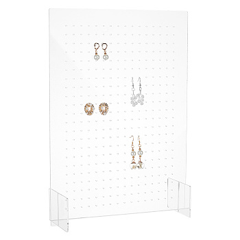 Vertical Acrylic Earrings Stud Display Stands, L-Shaped Earring Organizer Holder for Stud Earring, Lip Stud Storage, Clear, Finish Product: 8.9x27x38cm