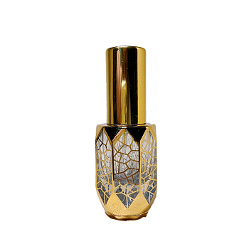 Arabian Style Glass Empty Spray Bottle with Aluminum Lid, Fine Mist Atmoizer, Blank, 6.6x2.2cm, Capacity: 6ml(0.20fl. oz)