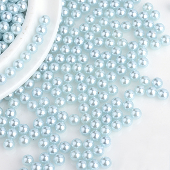 Imitation Pearl Acrylic Beads, No Hole, Round, Aqua, 8mm, about 2000pcs/bag