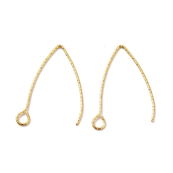 Ion Plating(IP) 316 Stainless Steel Earrings Finding, Earring Hooks, with Horizontal Loop, Golden, 27x17x0.7mm, Hole: 2.5mm, 21 Gauge, Pin: 0.7mm