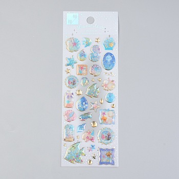 Epoxy Resin Sticker, for Scrapbooking, Travel Diary Craft, Mixed Patterns, 0.4~2.75x0.4~2.6cm
