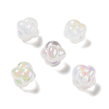 UV Plating Rainbow Iridescent Acrylic Beads, Knot, WhiteSmoke, 17x17.5x17.5mm, Hole: 2.8mm