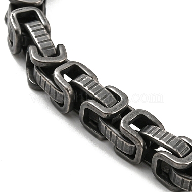 Ion Plating(IP) 201 Stainless Steel Byzantine Chain Bracelets(BJEW-D030-02B)-2