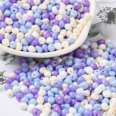 Mixed Color Teardrop Glass Beads