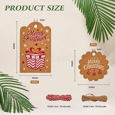Рождественские тематические открытки из крафт-бумаги(DIY-SZC0003-01)-2