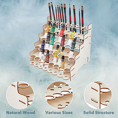 Wooden Craft Paint & Brash Rack(DIY-WH0504-22)-3