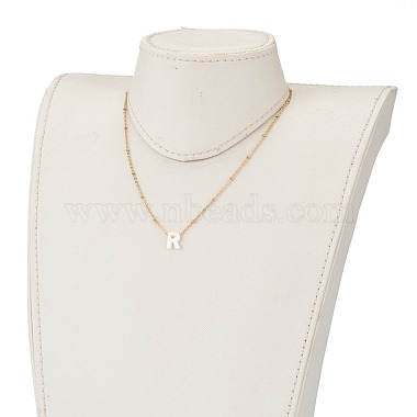 Natural Shell Initial Pendant Necklaces(NJEW-JN03298)-6