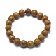 Natural Wood Lace Stone Bead Stretch Bracelets(BJEW-K212-A-041)-2
