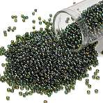 TOHO 11/0 Round Beads, Japanese Seed Beads, (180) Transparent AB Olivine, 2.2mm, Hole: 0.8mm, about 5555pcs/50g(SEED-XTR11-0180)