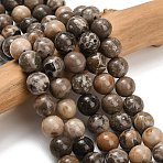 Natural Fossil Coral Beads Strands, Smooth Round, 10mm, Hole: 1.2mm, about 40pcs/strand, 15.35~15.55 inch(39~39.5cm)(G-C288-A01-10mm)