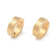 Ion Plating(IP) 304 Stainless Steel Clip-on Earrings, Round, Golden, 12.5x4mm(EJEW-M001-11G)