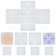 Plastic Drawing Stencil, Drawing Scale Template, For DIY Scrapbooking, Mandala Flower Pattern, White, 91~149x90~148x0.3mm, 12pcs/set(DIY-WH0190-64)