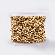 304 Stainless Steel Rope Chain, Soldered, with Spool, Golden, 3mm(CHS-G010-01G)