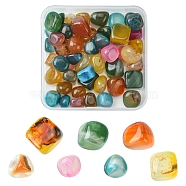 50Pcs Natural Agate Beads, No Hole/Undrilled, Tumbled Stone, Vase Filler Gems, Dyed & Heated, Nuggets, 6~13mm(G-FS0005-67)