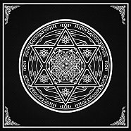 Non-woven Tarot Tablecloth for Divination, Tarot Card Pad, Pendulum Magic Pentacle Runes Cloth, Square, Black, Star of David Pattern, 490x490mm(ZODI-PW0001-100B)