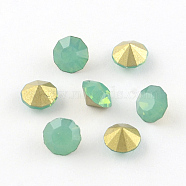 Glass Pointed Back Rhinestone, Back Plated, Diamond, Medium Aquamarine, 3.0~3.2mm, about 144pcs/gross(RGLA-PP24-31B)