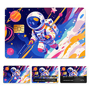 Plastic Waterproof Card Stickers, Self-adhesion Card Skin for Bank Card Decor, Rectangle, Spaceman, 140x190mm(STIC-WH0032-197)