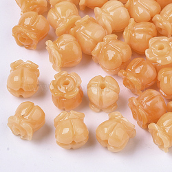 Synthetic Coral Beads, Dyed, Imitation Jade, Tulip, Sandy Brown, 8.5x8mm, Hole: 1.5mm(CORA-R017-28-A05)