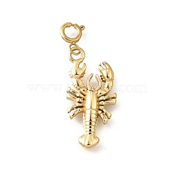 Scorpion 304 Stainless Steel Pendant Decorations, with Spring Ring Clasps, Ion Plating(IP), Real 18K Gold Plated, 29.5mm(STAS-H202-07G)