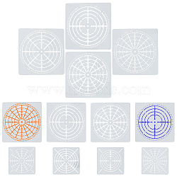 Plastic Drawing Stencil, Drawing Scale Template, For DIY Scrapbooking, Mandala Flower Pattern, White, 91~149x90~148x0.3mm, 12pcs/set(DIY-WH0190-64)