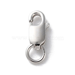 925 Sterling Silver Lobster Claw Clasps, Platinum, 8x4mm, Hole: 2.3mm(STER-P063-01P)