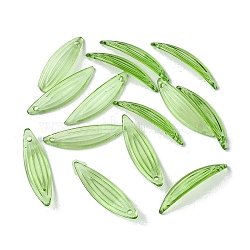 Transparent Acrylic Pendants, Leaf, Pale Green, 23x6.5x1mm, Hole: 1.2mm, about 4166pcs/500g(OACR-O006-02A)