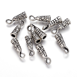 Tibetan Style S-Hook Clasps, Cadmium Free & Nickel Free & Lead Free, Antique Silver, 24x8x7mm, Hole: 4mm(EA7936Y-NF)